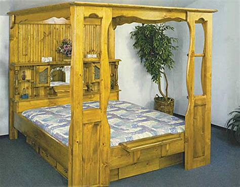 Narrower than a standard king. Hardside Canopy Waterbed | 6 Drawer Pedestal | Free Shipping