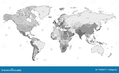 Grey World Map Royalty Free Stock Photography Image 17830477