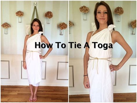 How To Tie A Toga Tutorial Diys Toga Outfits Toga Costume Diy