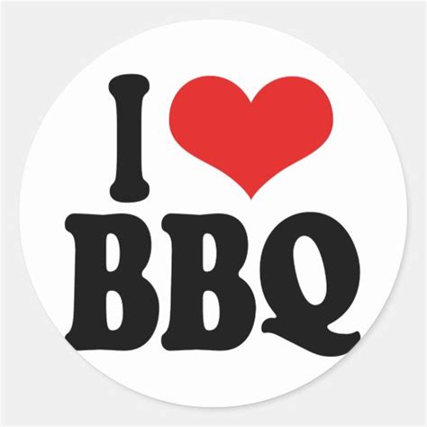 I Love Bbq Classic Round Sticker Zazzle
