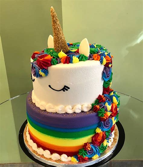 Unicorn Rainbow Tiered Cake Classy Girl Cupcakes