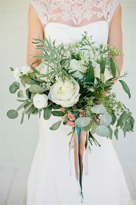 White Rose And Greenery Bouquet Doree Wedding