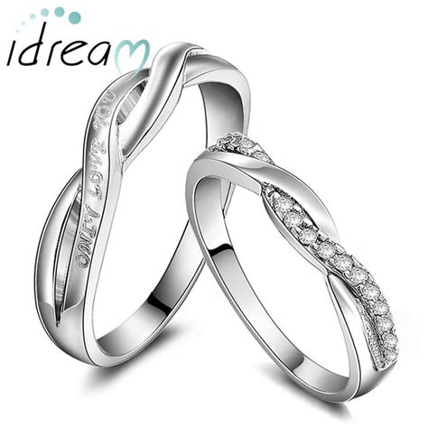 Twisted Infinity Promise Rings For Couples Sterling Silver Wedding