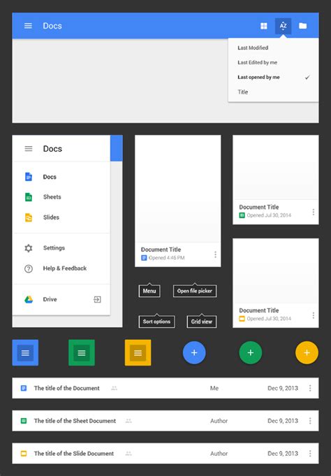 Use docs to edit word files. Google Docs - Android L Style - psd free file | Download now!