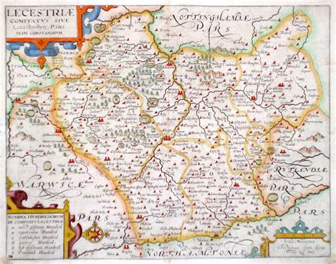 Antique Maps Of Leicestershire And Rutland