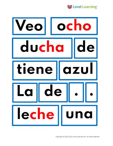 Spanish Phonics Open Syllables 5 Level Learning
