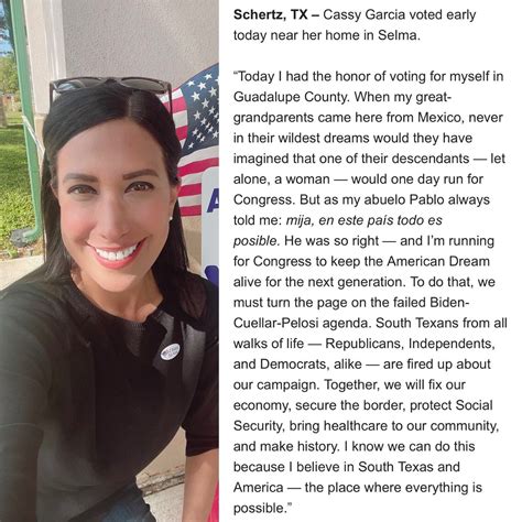 Cassy Garcia For Congress On Twitter Today I Voted For Myself When