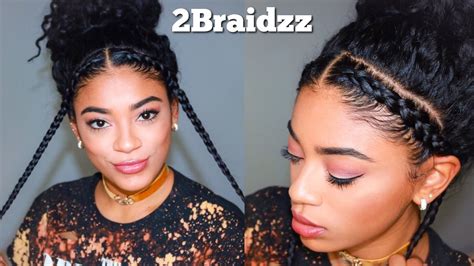 If your hair is not long enough, you can use hair extensions. Two Braid Hairstyles - Natural Curly Hair | jasmeannnn ...