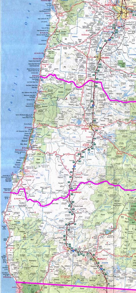Oregon California Coast Map Hiking In Map