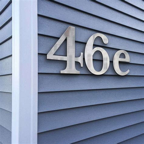 House Number 4 Stainless Steel Serif Series