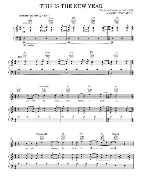 This Is The New Year Sheet Music For Piano Vocals By A Great Big World