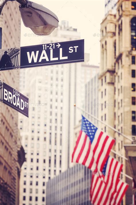 Wall Street And Broad Street Signs Stock Photo By Maciejbledowski