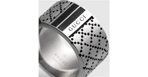 Gucci Diamantissima Wide Ring In Sterling Silver In Metallic For Men Lyst