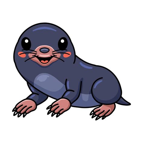 Cute Little Mole Cartoon Character 13548504 Vector Art At Vecteezy
