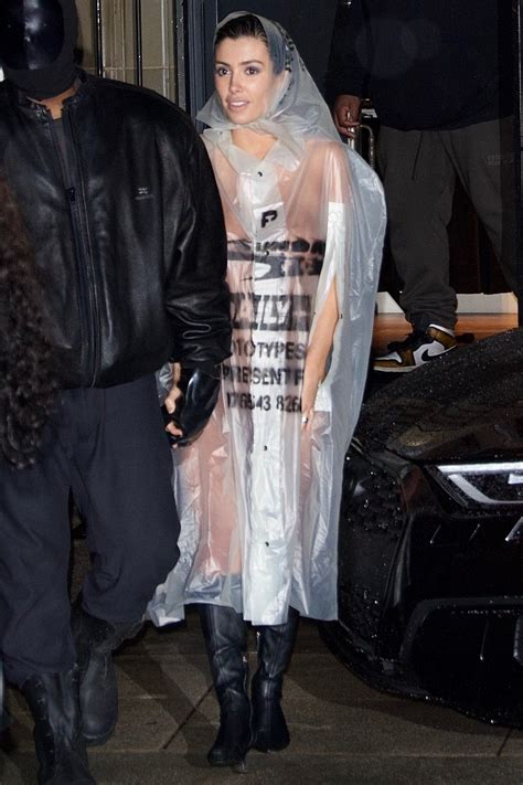 Bianca Censori Wears Nothing Under See Through Poncho Visiting Kanye West S La Studio The