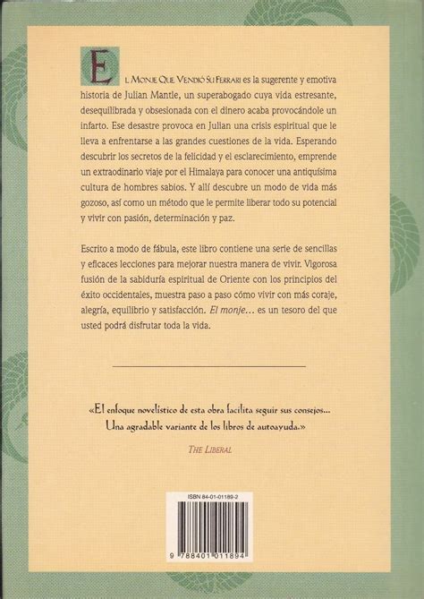 El monje que vendió su ferrari descargar pdf el monje que vendió su ferrari contiene 101 lecciones motivacionales, desafiantes y prácticas que cambiarán para siempre tu actitud hacia la vida, las personas, la crianza de los hijos, las carreras y la espiritualidad. El Monje Que Vendió Su Ferrari - Robin S. Sharma - Grijalbo - $ 169.90 en Mercado Libre