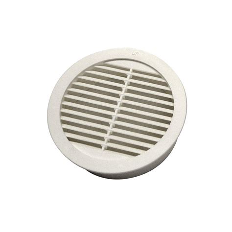 Master Flow 4 In Resin Circular Mini Wall Louver Soffit Vent In White