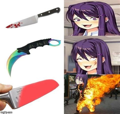 Ddlc Meme 9 Yuri And Her Knives Doki Doki Literature Club Amino