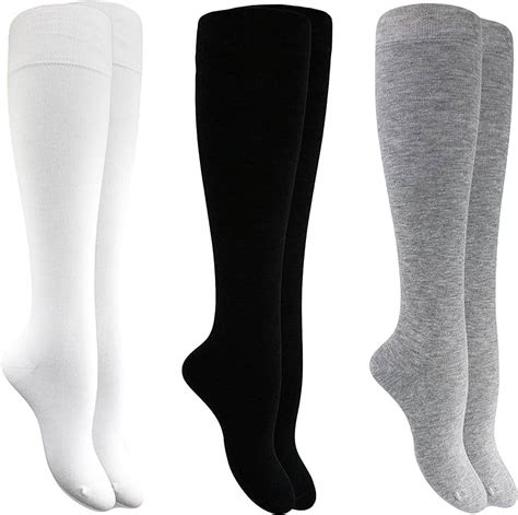 Bamboo Knee High Socks For Women Seamless Socks 3 Pairs Large