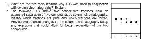 Solved Column Chromatography Results Assign The Solvent Chegg Com