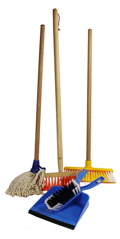 Sometimes a broom only needs a good dusting. Children's 5pce Cleaning Set - Mop, Brooms, Dust Pan & Brush