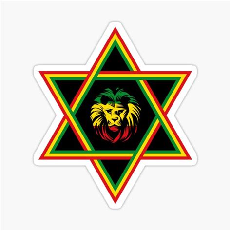 Rasta Lion Of Judah Star Of David Sticker For Sale By Designandclouds