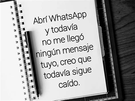 Abrí Whatsapp Y Todavía No Me Llegó Ningún Mensaje Tuyo Creo Que Todavía Sigue Caído Frases