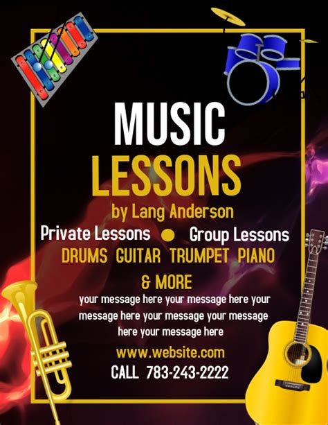 Music Lessons Instrument Lessons Music Clas Template Postermywall