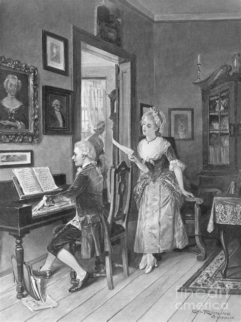 Mozart Playing Piano For Young By Bettmann