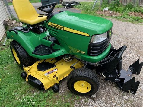 In John Deere X Aws Garden Tractor W Front Plow Only Hours Lawn Mowers For Sale