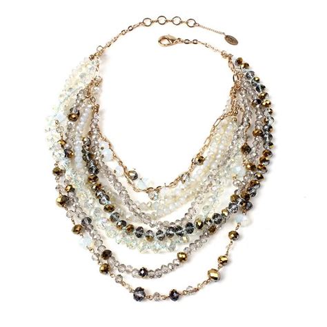 Layla Multi Layer Necklace Gold Ivory In 2021 Layered Necklaces Multi Layer Necklace