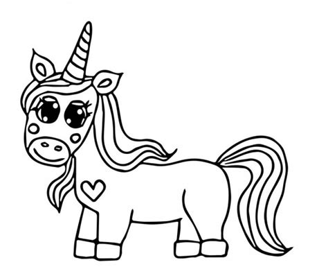 Unicorn Zwarte Lijn Geïsoleerd Magisch Leuk Dier Vectorillustraties