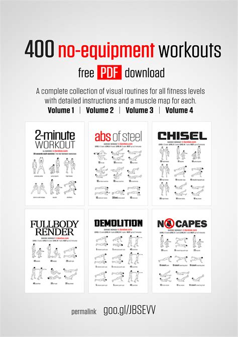 Printable Bodyweight Workout Plan Pdf Escapeauthority Com