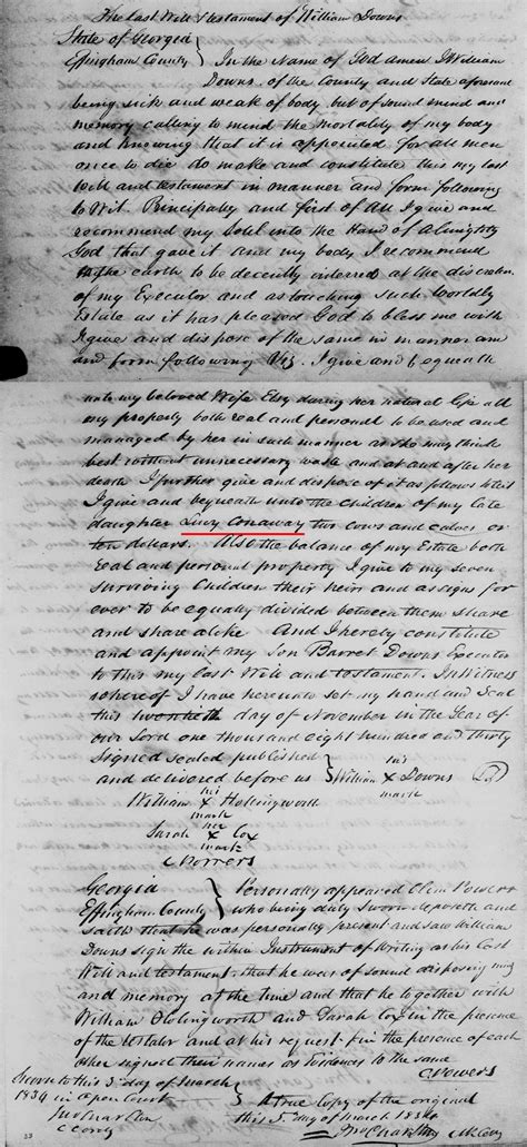 Will of William Downs