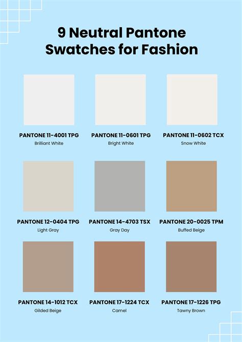 Pantone Swatches Color Chart In Illustrator Pdf Download