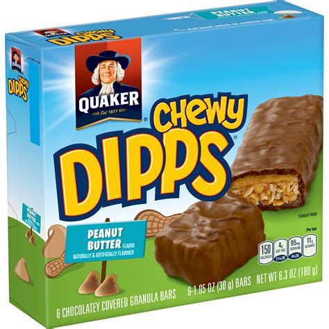 Quaker Chewy Dipps Chocolatey Covered Peanut Butter Granola Bars Shop