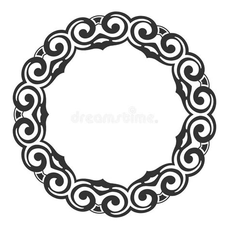 Elegant Luxury Frame With Ornate Borders Stylish Round Ornament With A