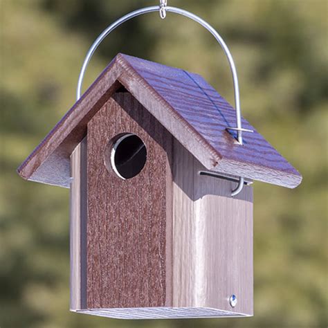 Birdhouses provide housing for birds, some of whom eat certain pests. Duncraft.com: Duncraft Hanging Chickadee Bird House