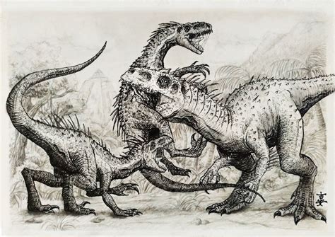 Indominus Rex Vs Indoraptors By Solomonhuang Prehistoric Animals