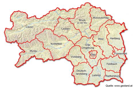 Wie wäre es zum beispiel mit einem besuch der steirischen apfelstraße im osten der steiermark. Österreich Steiermark Karte