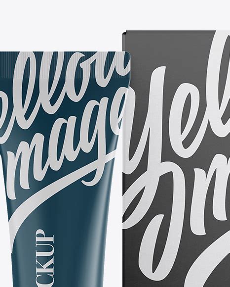 Download Matte Plastic Cosmetic Tube With A Box Mockup in Tube Mockups on Yellow Images Object Mockups