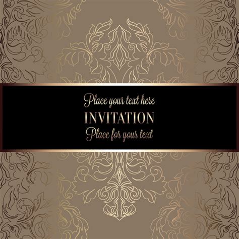 Wedding invitation card editable with background chevron. Ornate floral invitation card with luxury background vector 01 free download