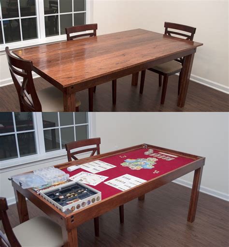 How to repurpose a table into a board game table for cards, board games, and puzzles.this gaming table is perfect because it also can function please diy carefully. DIY Gaming & Dining Room Table - Ok, so I didn't really do anything for this one, but hubby ...