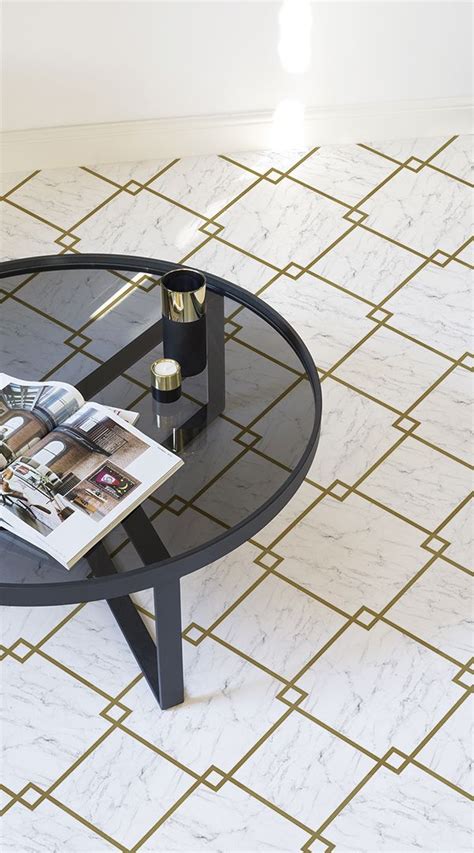 Featuring detailed scallop shapes and sunburst lines. Diamond Tile Marble Vinyl Flooring | Marble vinyl, Art ...