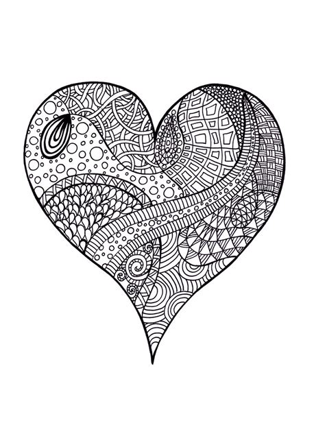 Zentangle coloring pages and ideas for fun and relaxation! Heart Zentangle, Colouring Page | A zentangle with no ...