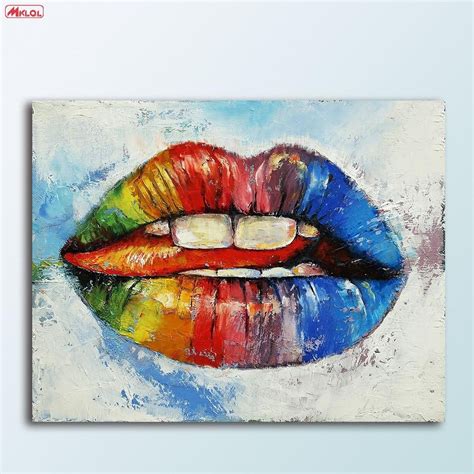 Fashion Lips Pop Art Canvas Print Wall Pictures Unframed Lips Painting Pop Art Canvas