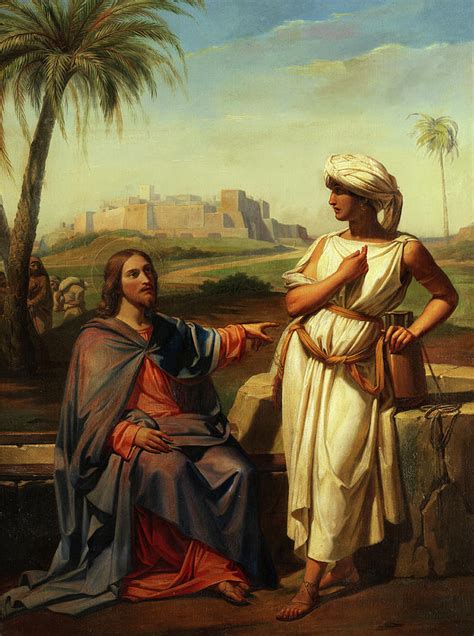 Jesus And The Samaritan Woman Painting By Unknown