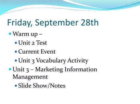 Ppt Friday September 28th Powerpoint Presentation Free Download