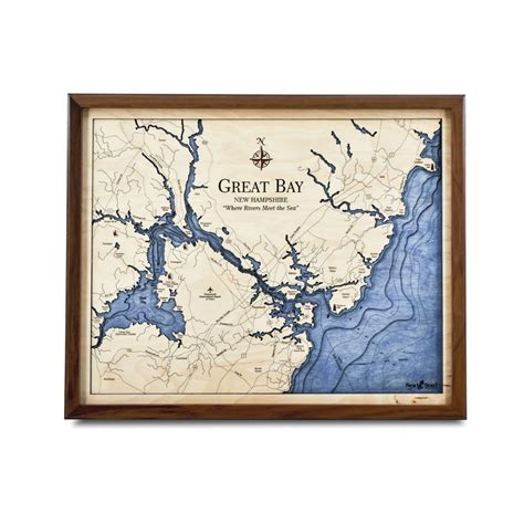 Great Bay New Hampshire 4 Level Nautical Chart Wall Art 16 X 20