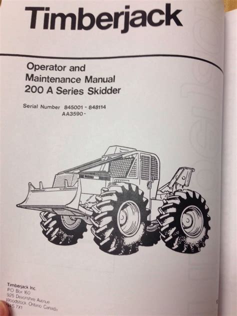 Timberjack 200A 225A 230A 240A Deere Skidder Forwarder Operators Manual book | Finney Equipment